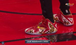 PHOTO Lauri Markkanen's Red Zebra Nike Shoes