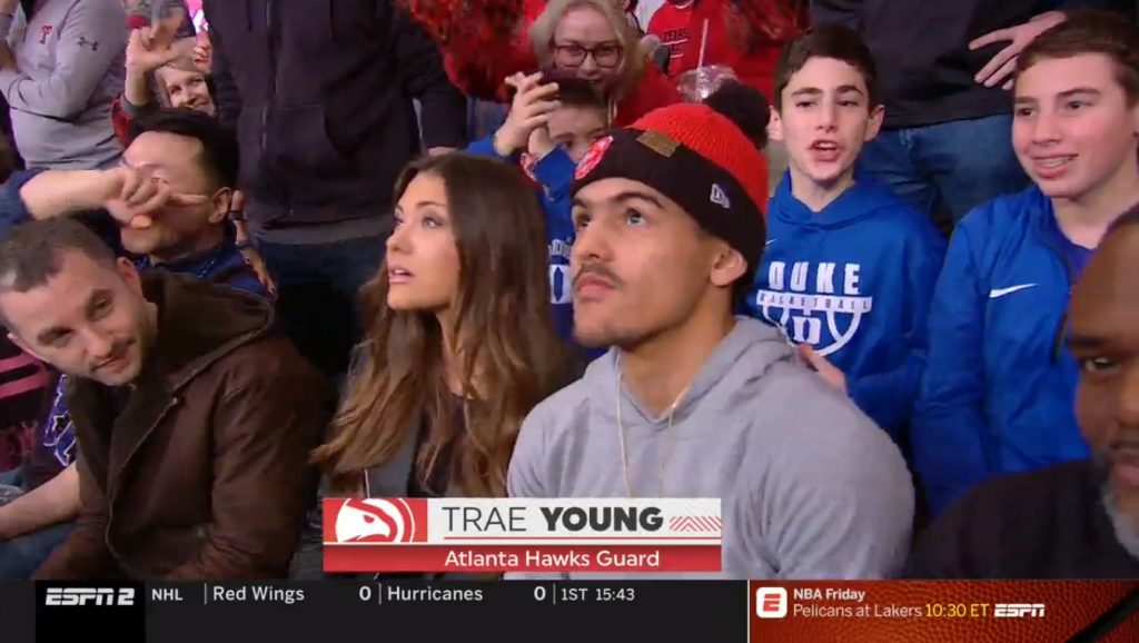 PHOTO Trae Young Sitting With His Hot Side Chick At Texas Tech Duke Game