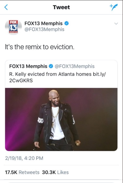 Fox Memphis Mocks R Kelly For Getting Evicted From Atlanta Homes