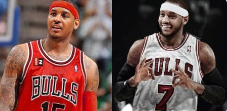 PHOTO Carmelo Anthony In A Bulls Jersey