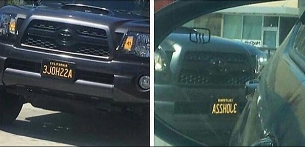 PHOTO Dude's License Plate Says Asshole Backwards