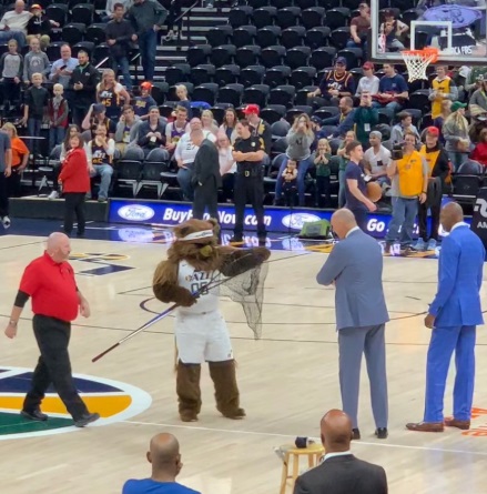 PHOTO Jazz Mascot Catches Bat Flying Around In Arena Before Game