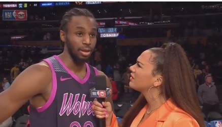 PHOTO TNT Reporter Looks At Andrew Wiggins Like What Is Wrong With You