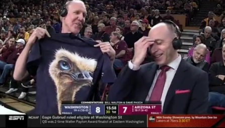 PHOTO Bill Walton Holding Up Shirt With TV Character On It