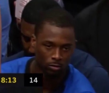 PHOTO Harrison Barnes Looks Distraught On Mavericks Bench Because He Found Out He Was Traded