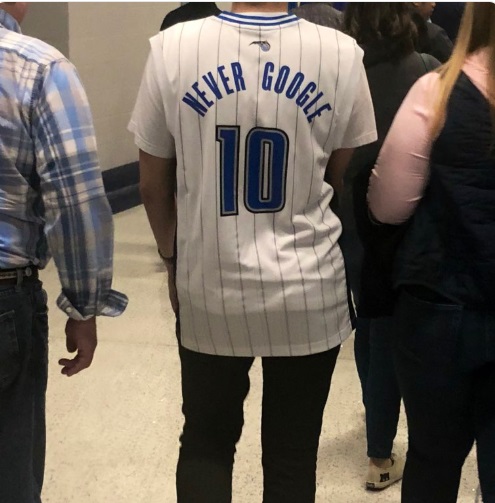 PHOTO Orlando Magic Fan Has A 10 Jersey That Says Never Google