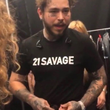 PHOTO Post Malone Wearing 21 Savage Shirt