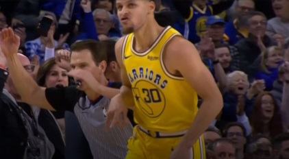 PHOTO Steph Curry Being EXTREMELY ARROGANT After Hitting TENTH Three Of Night