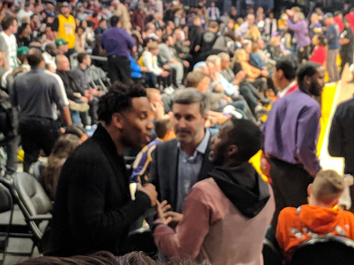 PHOTO: Celtics Assistant GM Chatting at Staples Center With Maverick Carter And Rich Paul LeBron and Anthony Davis Agent