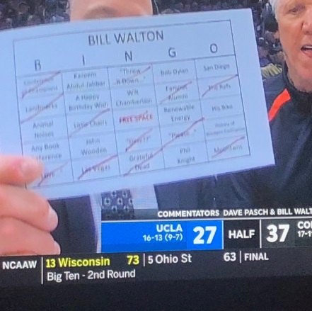 PHOTO Dave Pasch's Bingo Card Playing Bill Walton Bingo