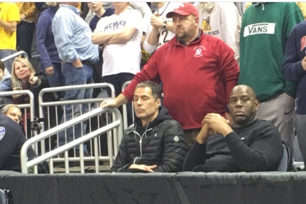 PHOTO Magic Johnson Rob Pelinka Look Bored Watching Ja Morant In Evansville