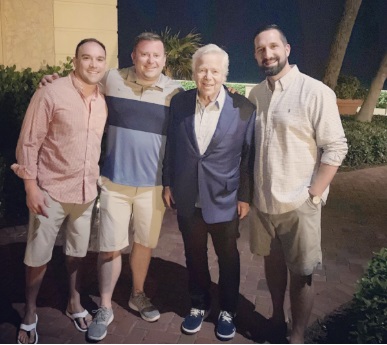 PHOTO Robert Kraft Back In Palm Beach Florida Wearing Athletic Shoes With Suit