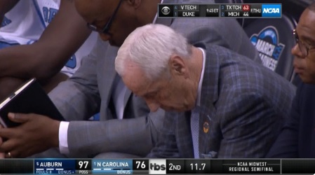 PHOTO Roy Williams Just Stares At The Ground After Realizing UNC Was Going To Lose