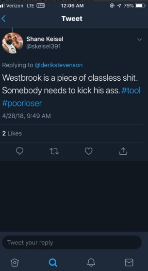 PHOTO Utah Jazz Fan Called Russell Westbrook A Clasless Piece Of Shit And Says He Needs To Go Back To Where He Came From