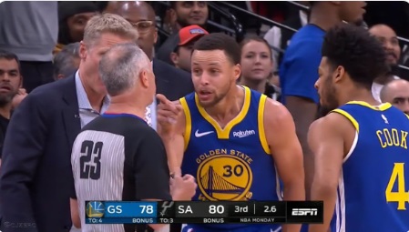 VIDEO Steph Curry Points In Refs Face Says He's Going To Take To Head Manager About Why Your Wrong