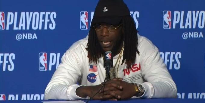 PHOTO Montrezl Harrell Comes To Podium Wearing NASA Space Shirt