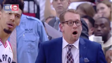 PHOTO Nick Nurse Mouth Wide Open Like He's About To Bite Down On Apple When Yelling At Ref After Picking Up Technical