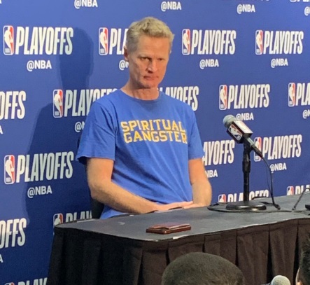 PHOTO Steve Kerr Wearing A Spirtual Gangster T-Shirt