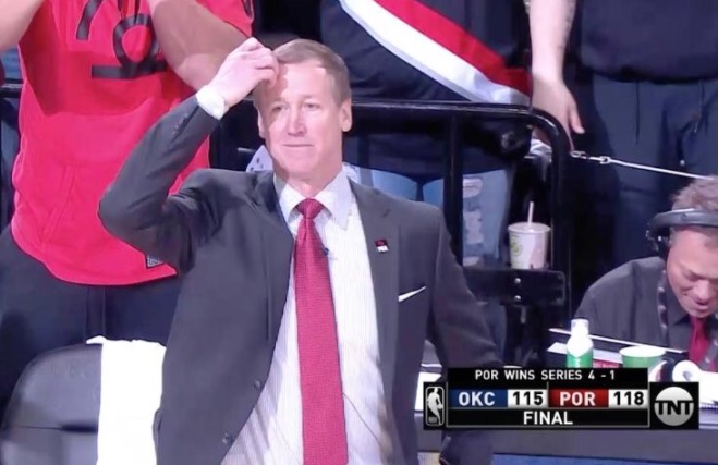 PHOTO Terry Stotts Remembering It's Dame Time Immediately After Lillard Hits Series Clinching 3