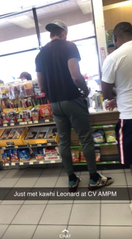 PHOTO Kawhi Leonard At AMPM Gas Station In Carmel Valley In San Diego 15 Minutes Ago Picking Up Energy Drinks