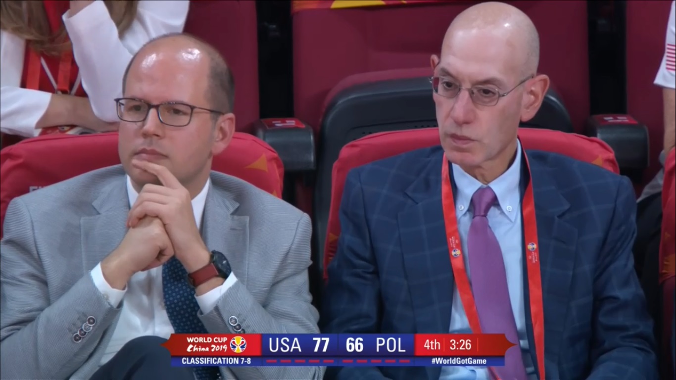 PHOTO Adam Silver At USA Poland Game In China