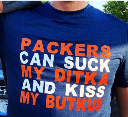 PHOTO Bears Fan Wearing Packers Can Suck My Ditka T-Shirt