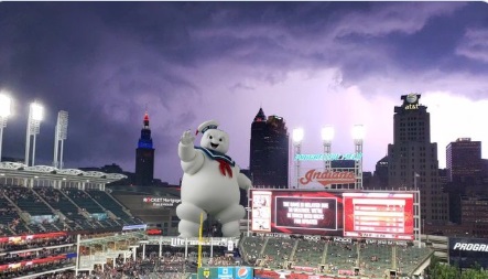 PHOTO Giant Inflatable Pillsbury Dough Boy Outside Cleveland Browns Stadium