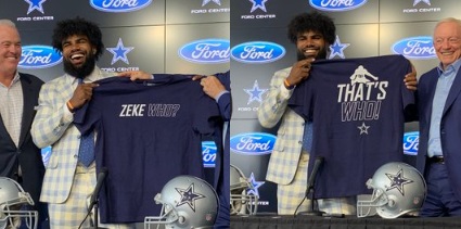 PHOTO Jerry Jones Gives Ezekiel Elliott A Zeke Who Shirt