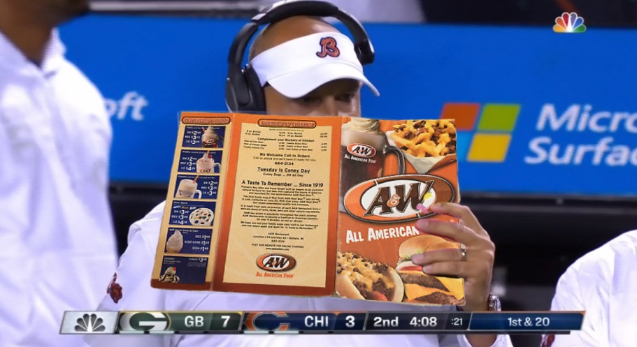 PHOTO Matt Nagy's Playbook Looks Like An A&W All American Menu