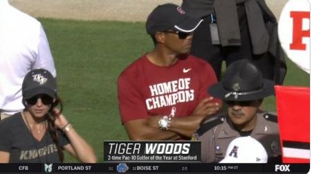 PHOTO Tiger Woods' Girlfriend At Stanford Game In UCF Gear