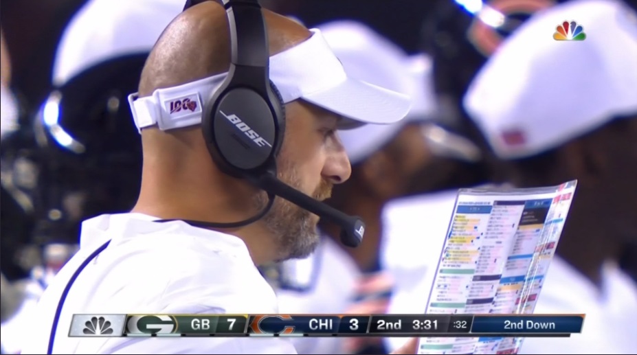 PHOTOS Matt Nagy Exposes His Whole Play Chart To NBC National TV Cameras 