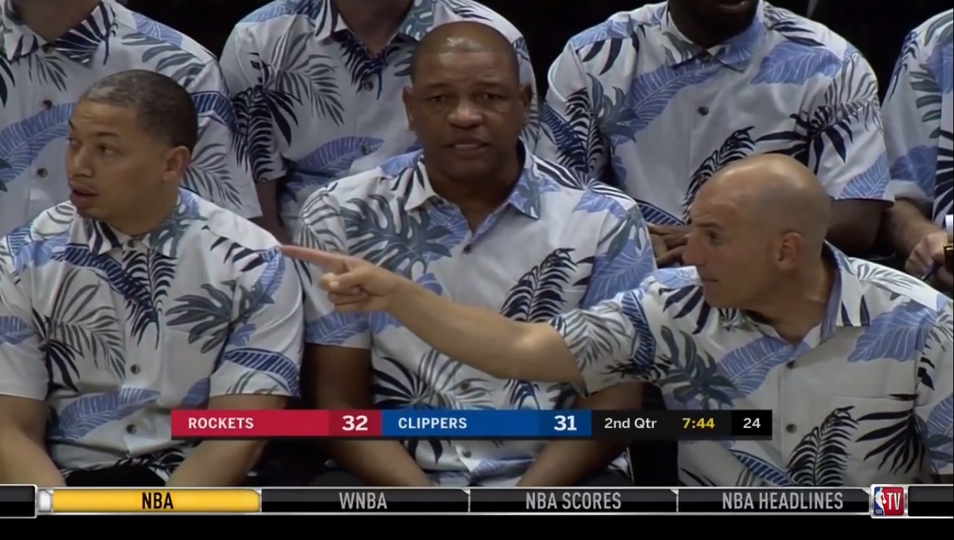 PHOTO Doc Rivers Looks Absurd Wearing A Hawaiian Shirt While Coaching