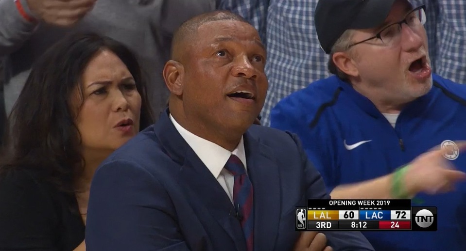 PHOTO Doc Rivers Looks Totally Amazed By What He's Seeing On The JumboTron