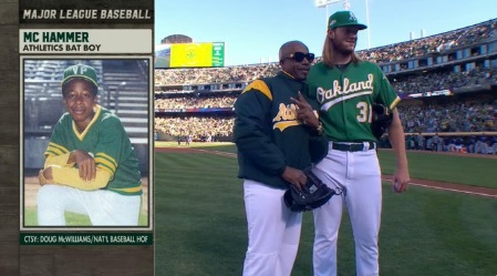 PHOTO MC Hammer Taking Picture On Oakland Coliseum Field