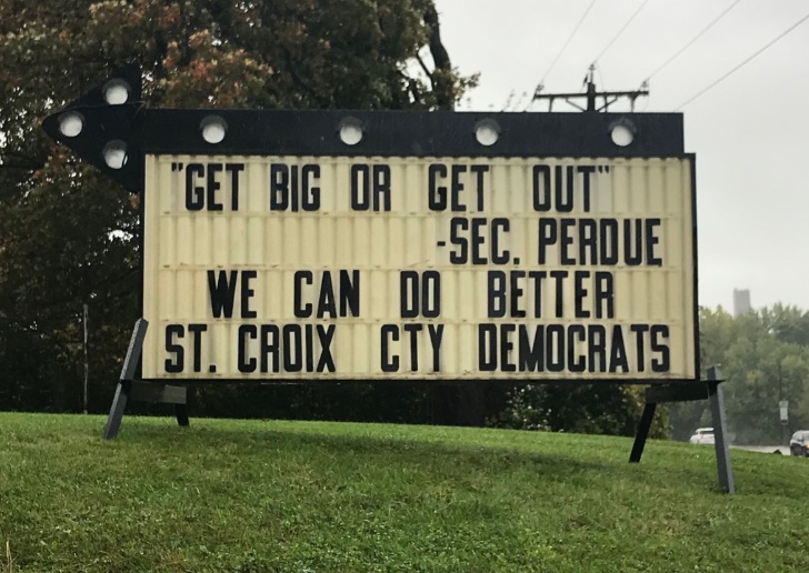 PHOTO Sign In Rural Wisconsin Words Of Trump’s Secretary Of Agriculture Are Still Echoing And Rural Dems Are On Offense