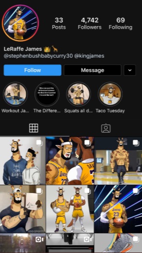 PHOTO There Is An Entire Instagram Account Dedicated To Recreating Every Lebron IG Post As A Giraffe