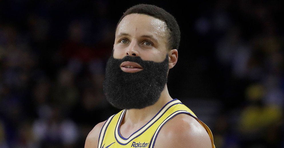 PHOTO What Steph Curry Would Look Like With James Harden's Beard Is Disturbing