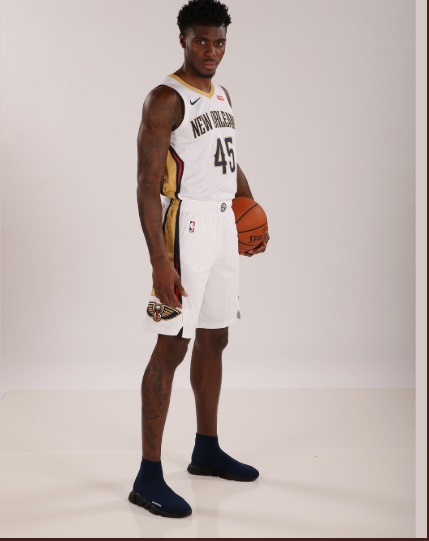 PHOTO Zylan Cheatham The Only NBA Player Ever To Wear Speed Knit Balenciagas To Media Day