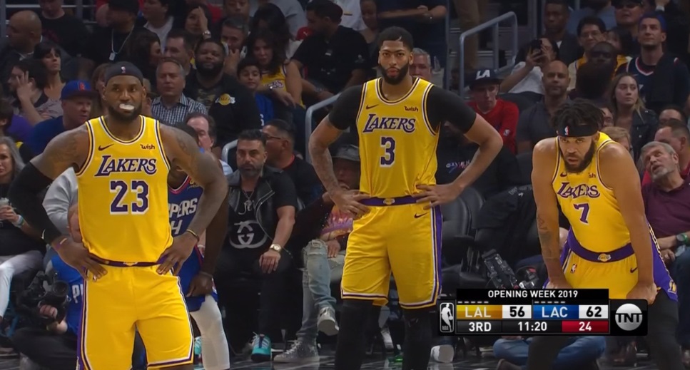 Priceless Photo Lebron And Anthony Davis And JaVale McGee All In The Same Frame With Their Hands On Their Hips