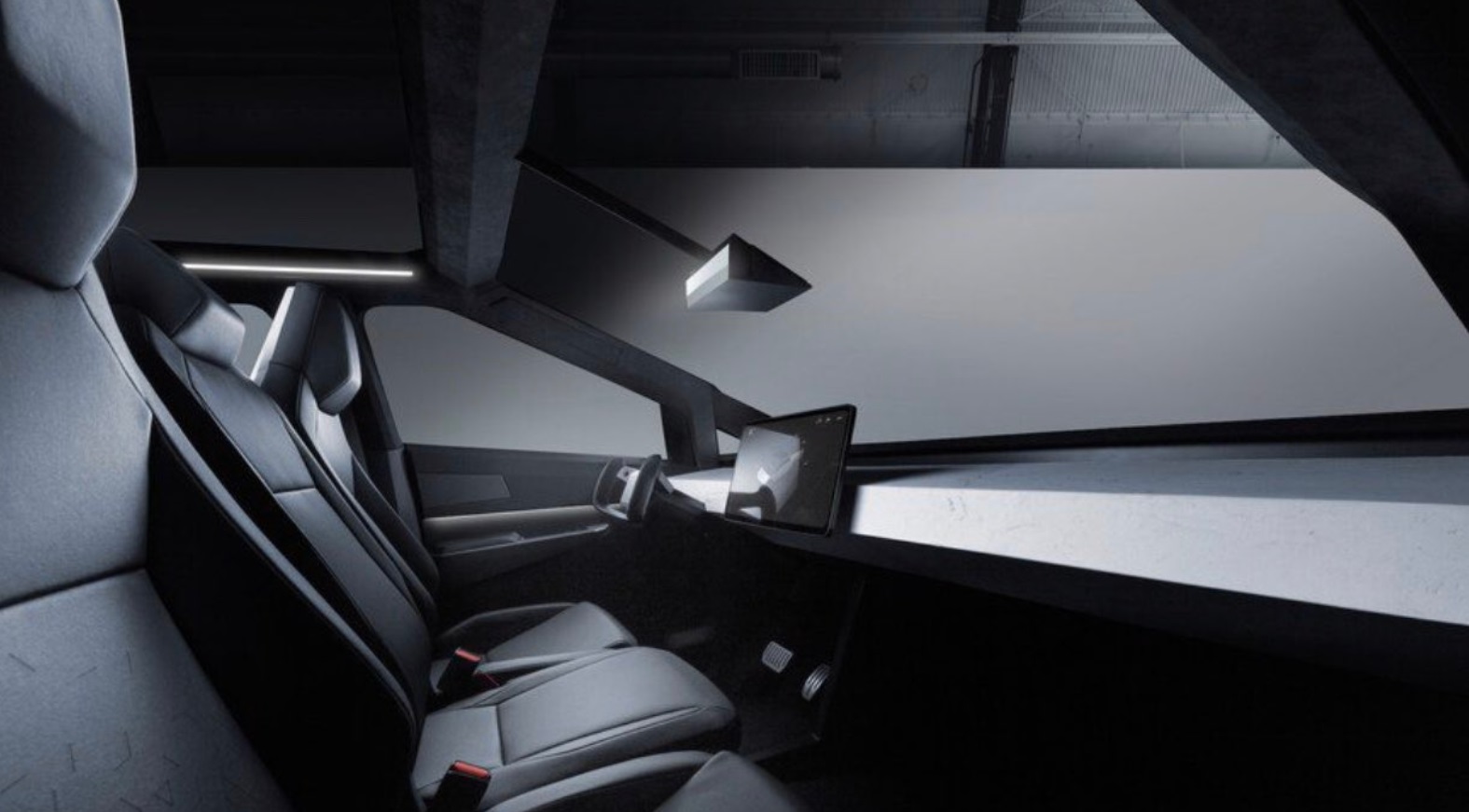 HD Photo Tesla Cybertruck From Front Seat