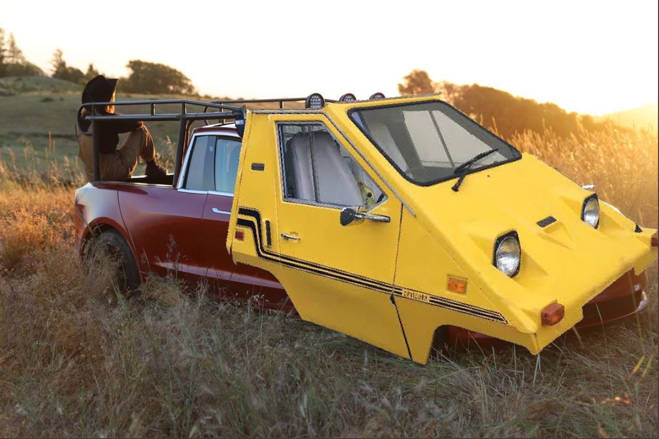 PHOTO Tesla Cybertruck Made Out Of Scrap Parts At Junkyard