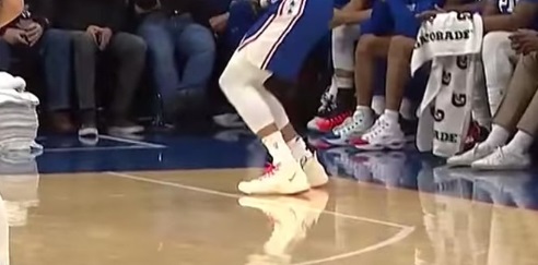 PHOTO Ben Simmons' Foot Was On The Line When He Hit His First Regular Season Three Tonight