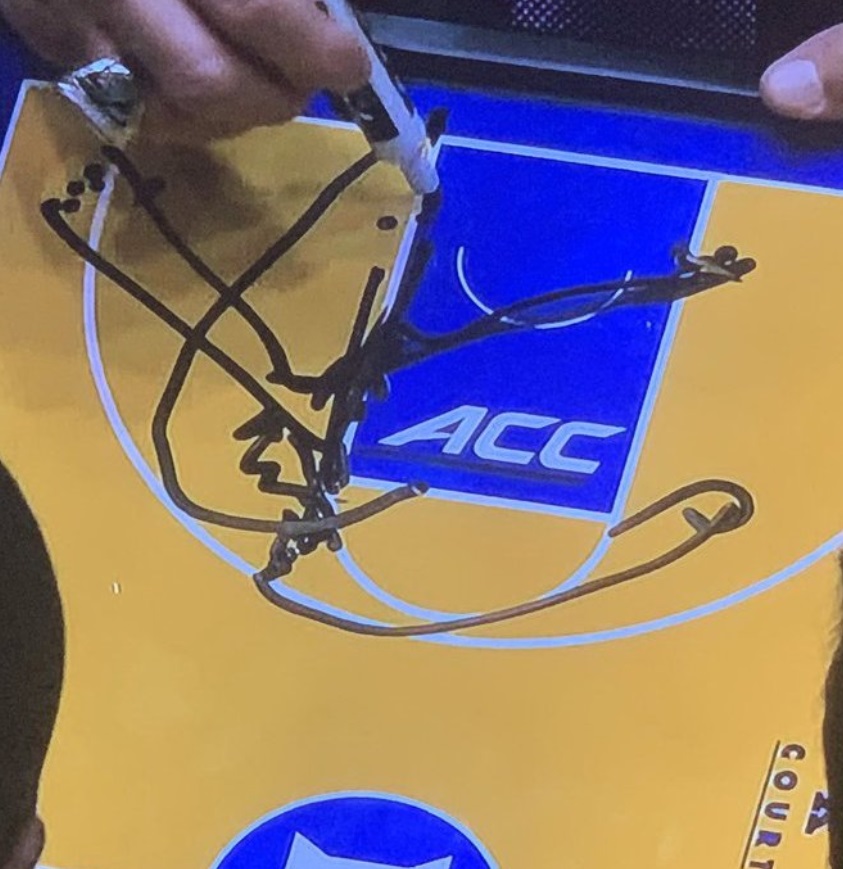 PHOTO Coach K Draws Up Play For Duke And It's Just A Bunch Of Lines