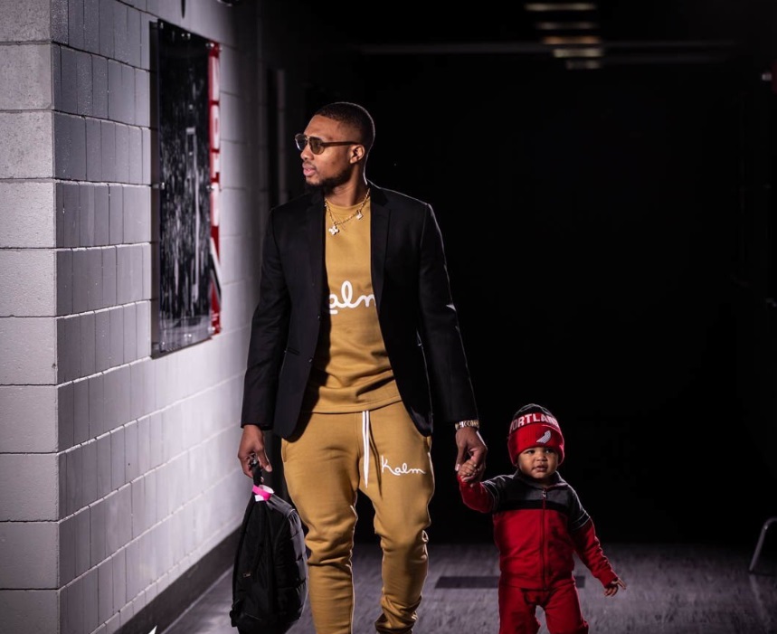 PHOTO Damian Lillard Shows Up To Arena With His Tiny Son