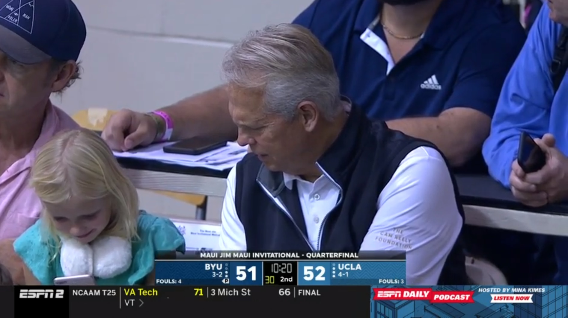 PHOTO Danny Ainge's Daughter On Her iPhone At BYU UCLA Game