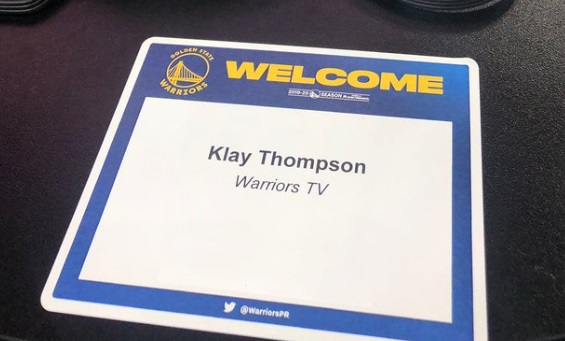 PHOTO Klay Thompson's Warriors TV Plaque