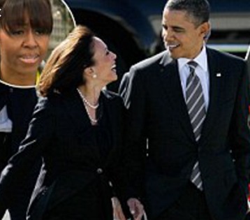 PHOTO Michelle Obama Distraught With Kamala Harris Staring Into Barrack Obama's Eyes