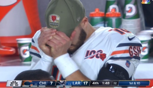 PHOTO Mitch Trubisky Praying On Sideline