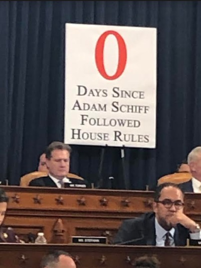 PHOTO Of Sign That Says Zero Days Since Adam Schiff Followed House Rules