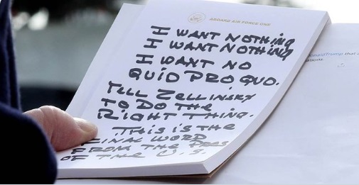 PHOTO Of Trump's Note Saying He Wants Nothing